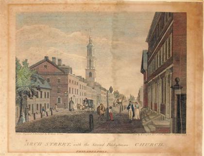 Appraisal: pieces Engraving Birch William Philadelphia Views Arch Street With the