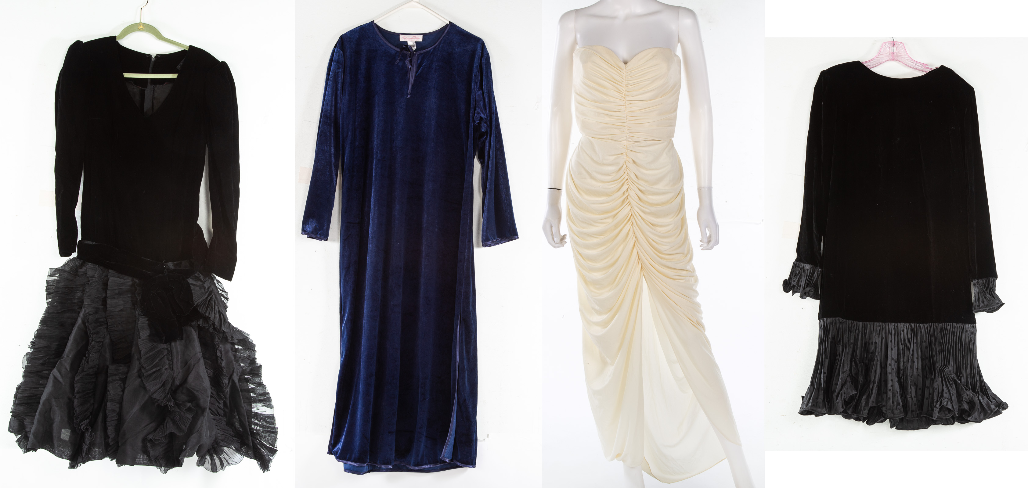 Appraisal: OSCAR DE LA RENTA VELVET DRESS AND MORE Blue Oscar