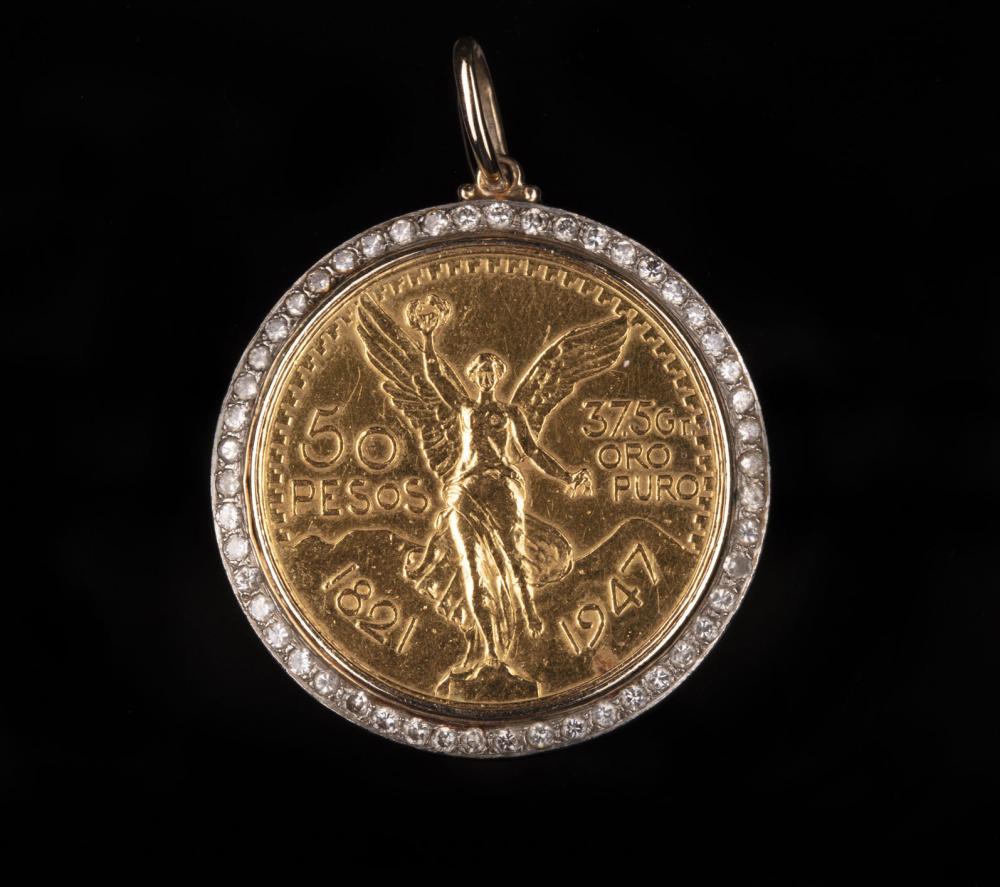 Appraisal: Chris Owens' Mexican Pesos Centenario Gold Coin Pendant grams puro