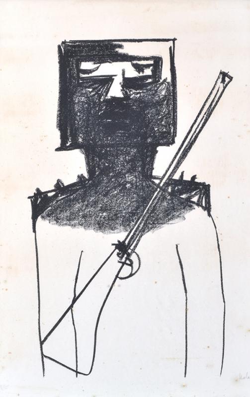 Appraisal: SIDNEY NOLAN - Ned Kelly lithograph SIDNEY NOLAN - Ned