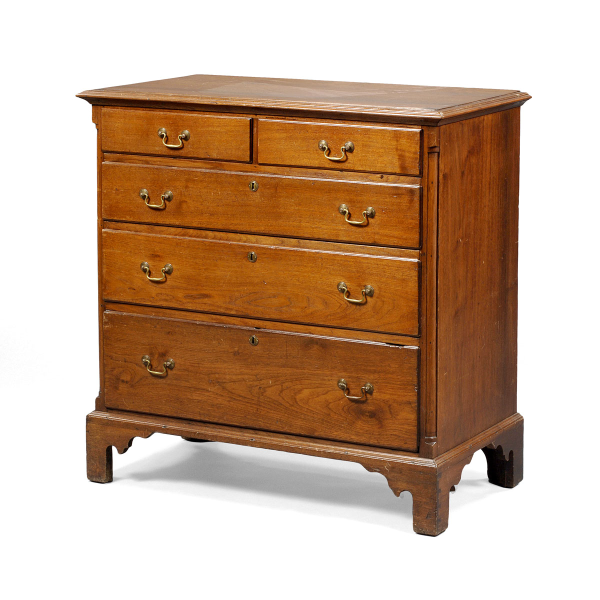 Appraisal: MID-ATLANTIC CHIPPENDALE WALNUT CHEST OF DRAWERS The molded rectangular top