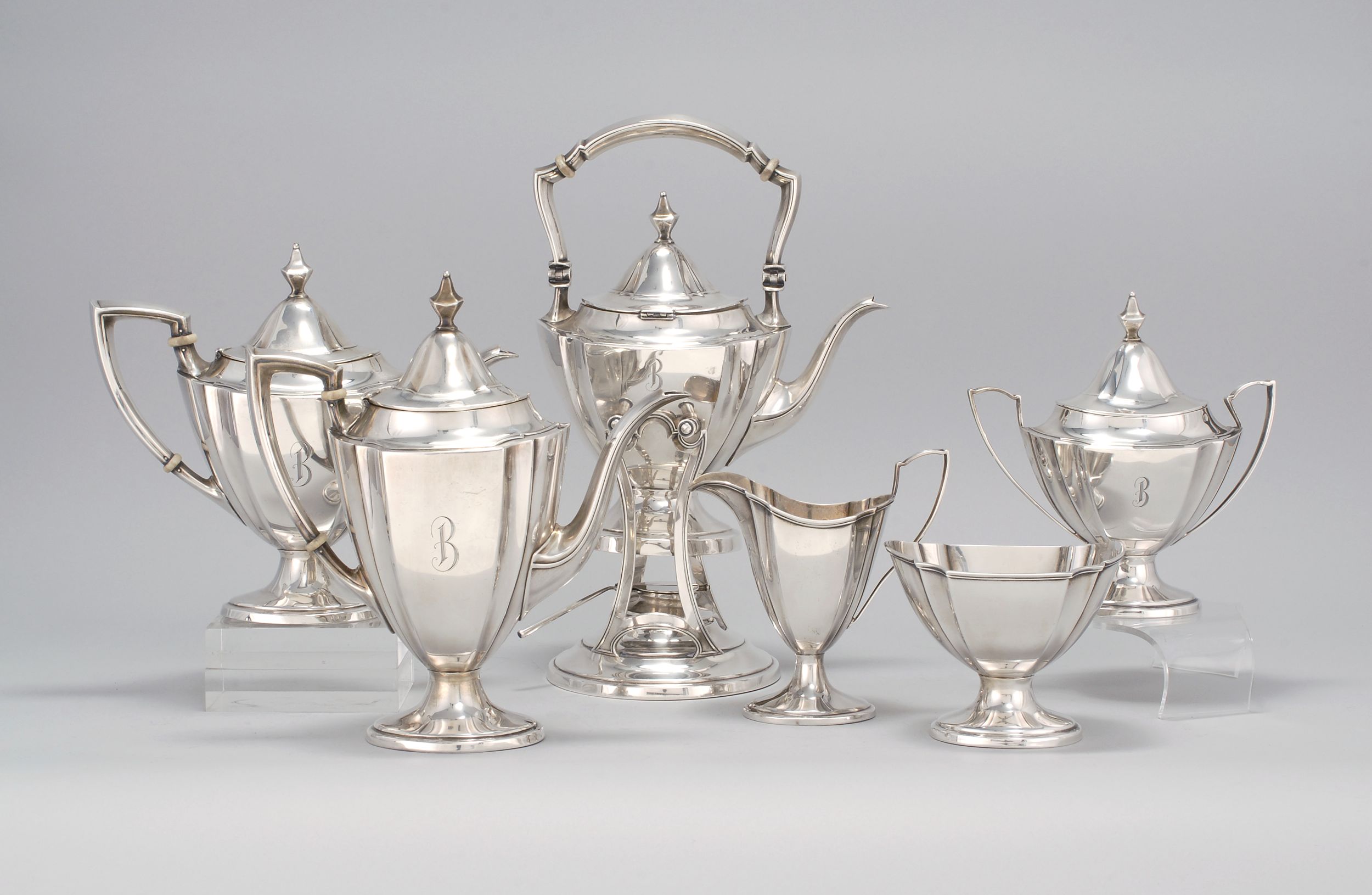 Appraisal: SIX-PIECE STERLING SILVER TEA SET BY WATSON SILVER CO Includes