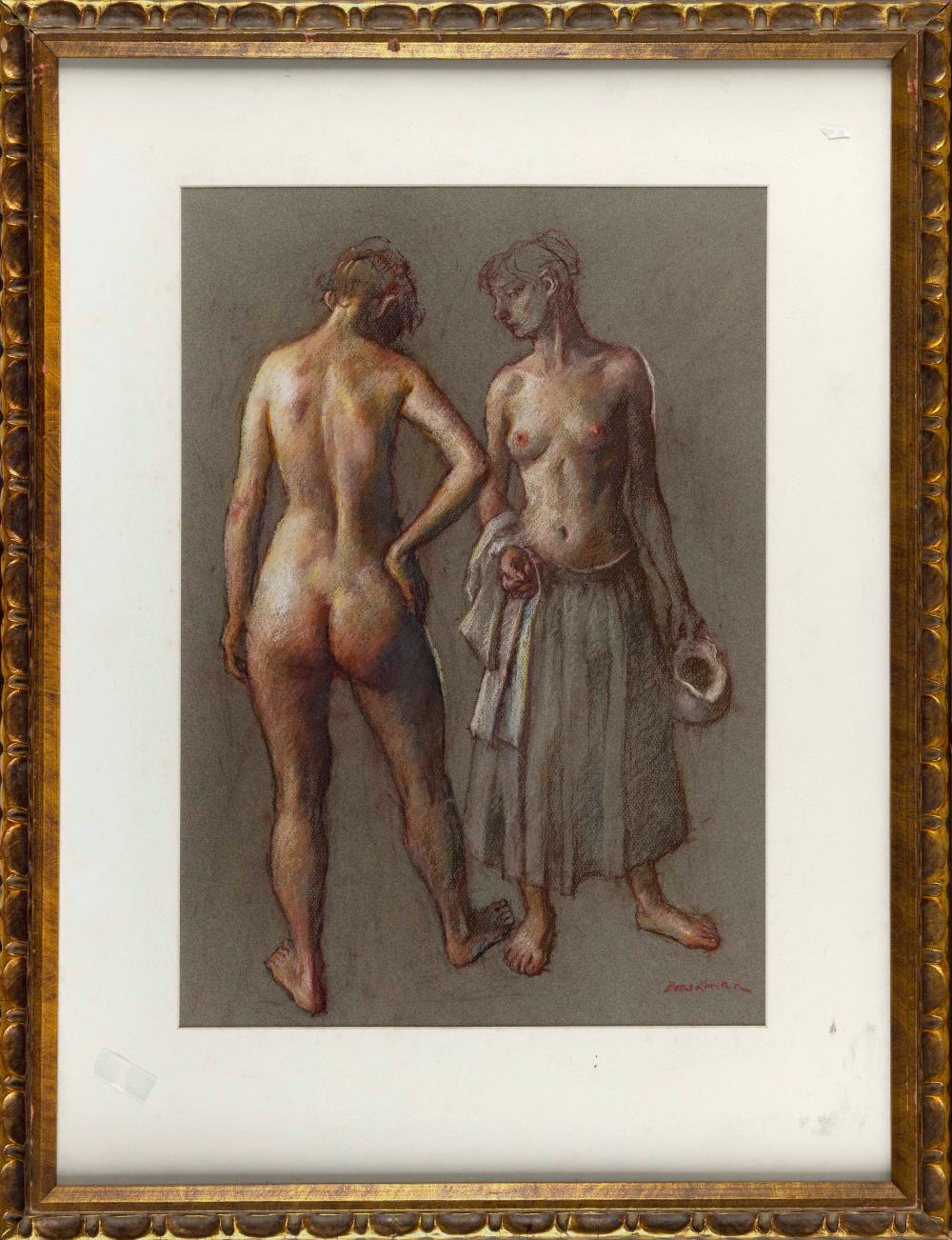 Appraisal: ROBERT BRACKMAN NEW YORK CONNECTICUT - TWO FEMALE NUDES PASTEL