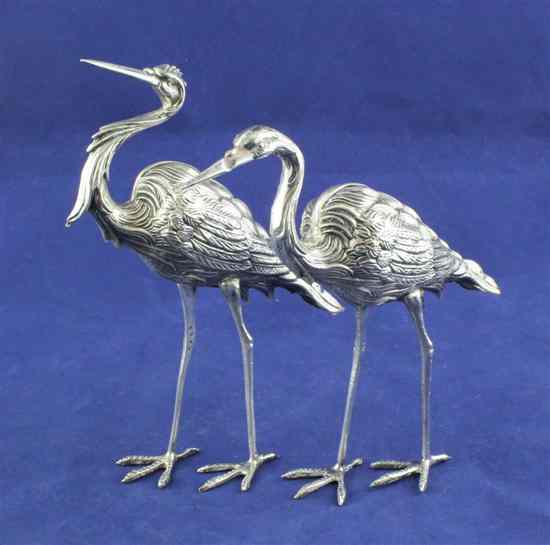 Appraisal: A pair of mid th century Spanish silver free standing