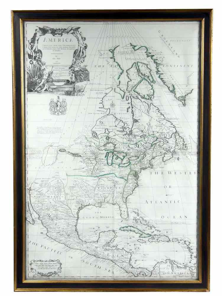 Appraisal: RARE MONUMENTAL TH C MAP - 'North America Corrected from