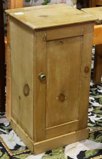 Appraisal: lot of Pine furniture group including a single-drawer pedestal cupboard