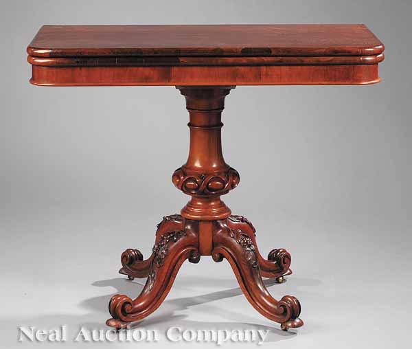 Appraisal: An English Carved Rosewood Games Table mid- th c with