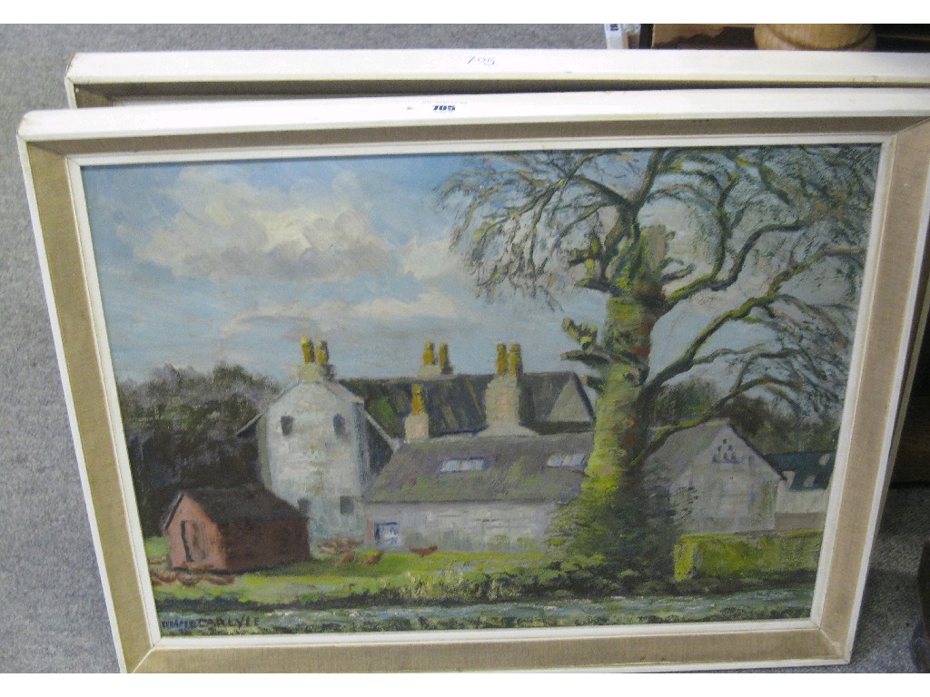 Appraisal: Two oil on board landscapes signed David Carlyle