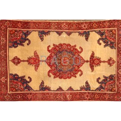 Appraisal: ORIENTAL AREA RUG Geometric design with central medallion on beige