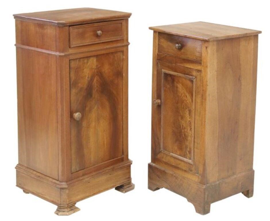 Appraisal: FRENCH LOUIS PHILIPPE PERIOD WALNUT NIGHTSTANDS lot of French Louis