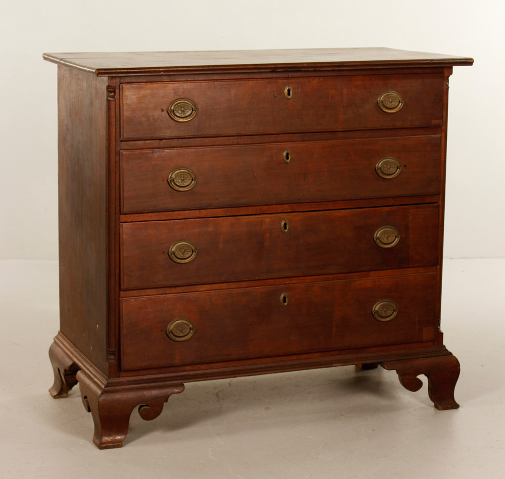 Appraisal: - th C Chippendale Chest th century Chippendale four drawer