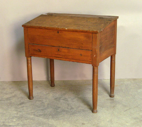 Appraisal: Cherry schoolmaster's desk th c h w