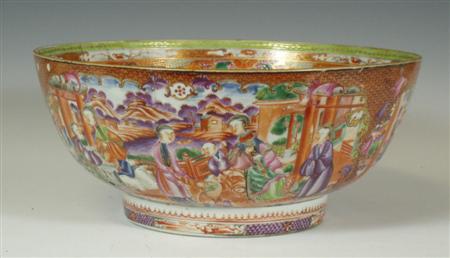 Appraisal: An th century Chinese famille rose punch bowl the well