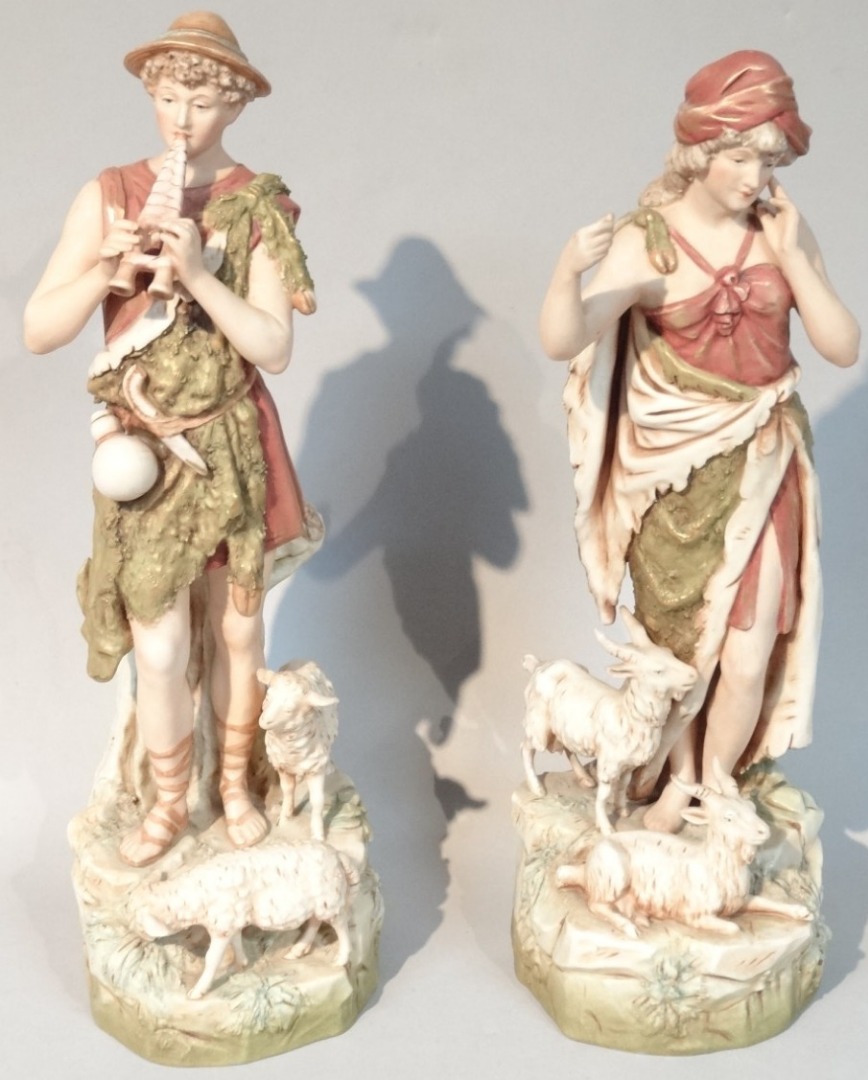 Appraisal: A pair of early thC Royal Dux figures of a