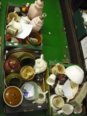 Appraisal: Two Trays of Various pottery and Cooking ware comprising Poole