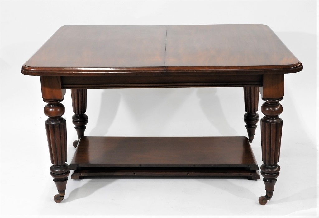 Appraisal: C CARVED MAHOGANY DINING LIBRARY TABLE United States C Mahogany