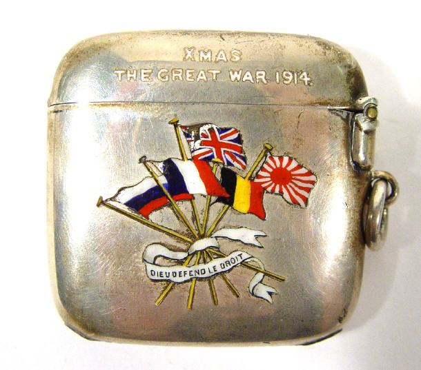 Appraisal: World War I metal vesta enamelled 'Xmas The Great War