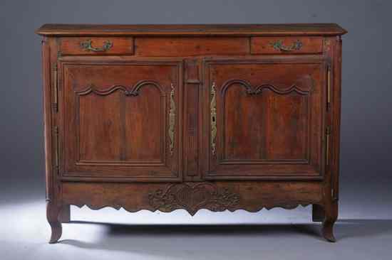 Appraisal: LOUIS XV PROVINCIAL FRUITWOOD BUFFET th century Rectangular top projects