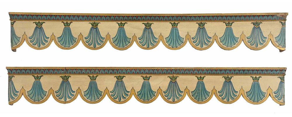 Appraisal: Fine Pair Classical Painted Window Valances Sutherland House Danville Virginia