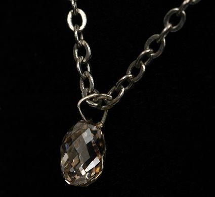 Appraisal: BRIOLET-CUT DIAMOND ON CHAIN in Provenance Property from the collection