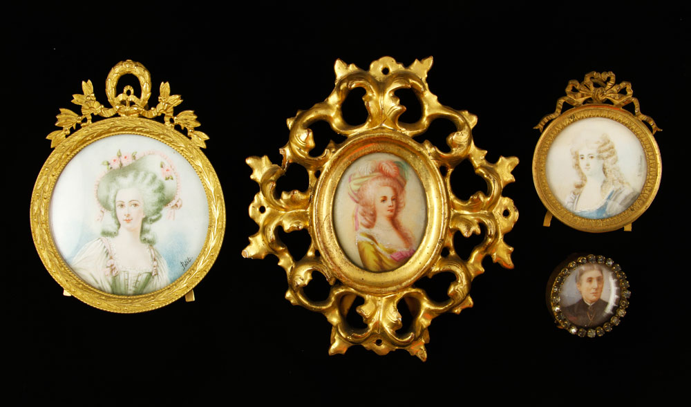 Appraisal: - Four Miniature Portraits Lot of four French and German