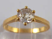 Appraisal: A French hallmarked carat gold diamond solitaire ring the old