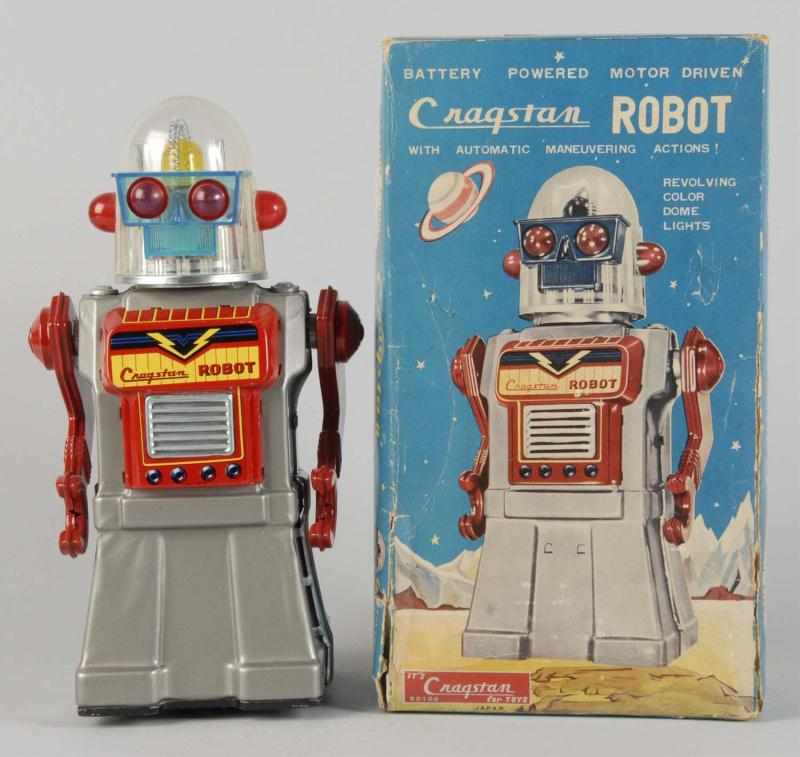 Appraisal: Tin Litho Cragstan Robot Battery-Operated Toy Description Japanese Working Made