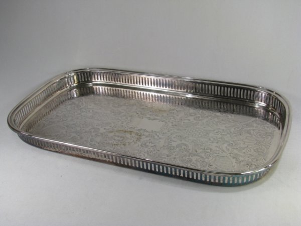 Appraisal: Wm A Rogers silver plate rectangular shape galley tray with