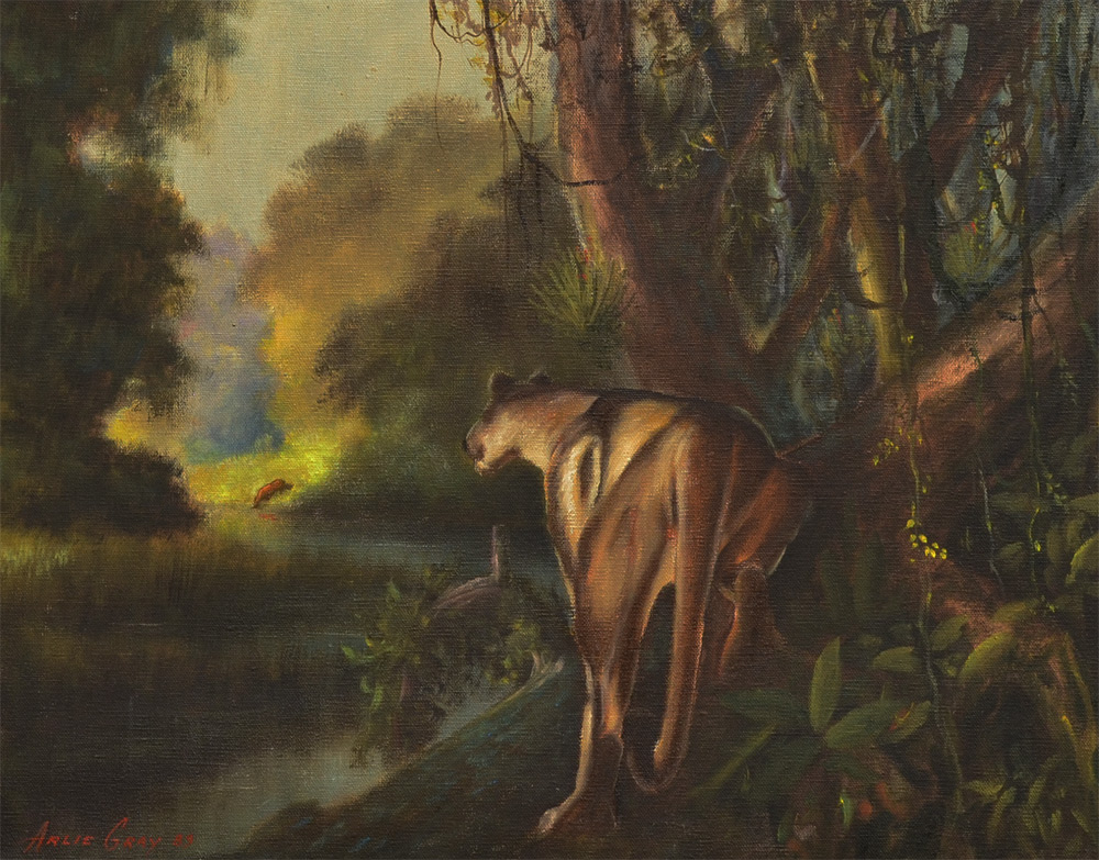 Appraisal: GRAY Arlie American th Century Florida panther at lush rivers