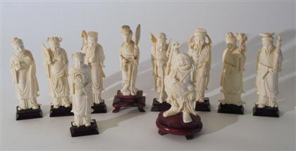 Appraisal: Ten Chinese carved elephant ivory figures th century and later