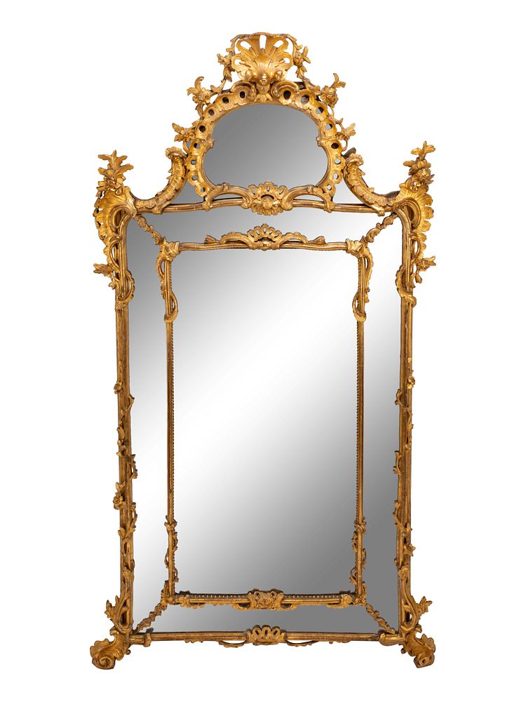 Appraisal: An Italian Rococo Giltwood Mirror An Italian Rococo Giltwood Mirror