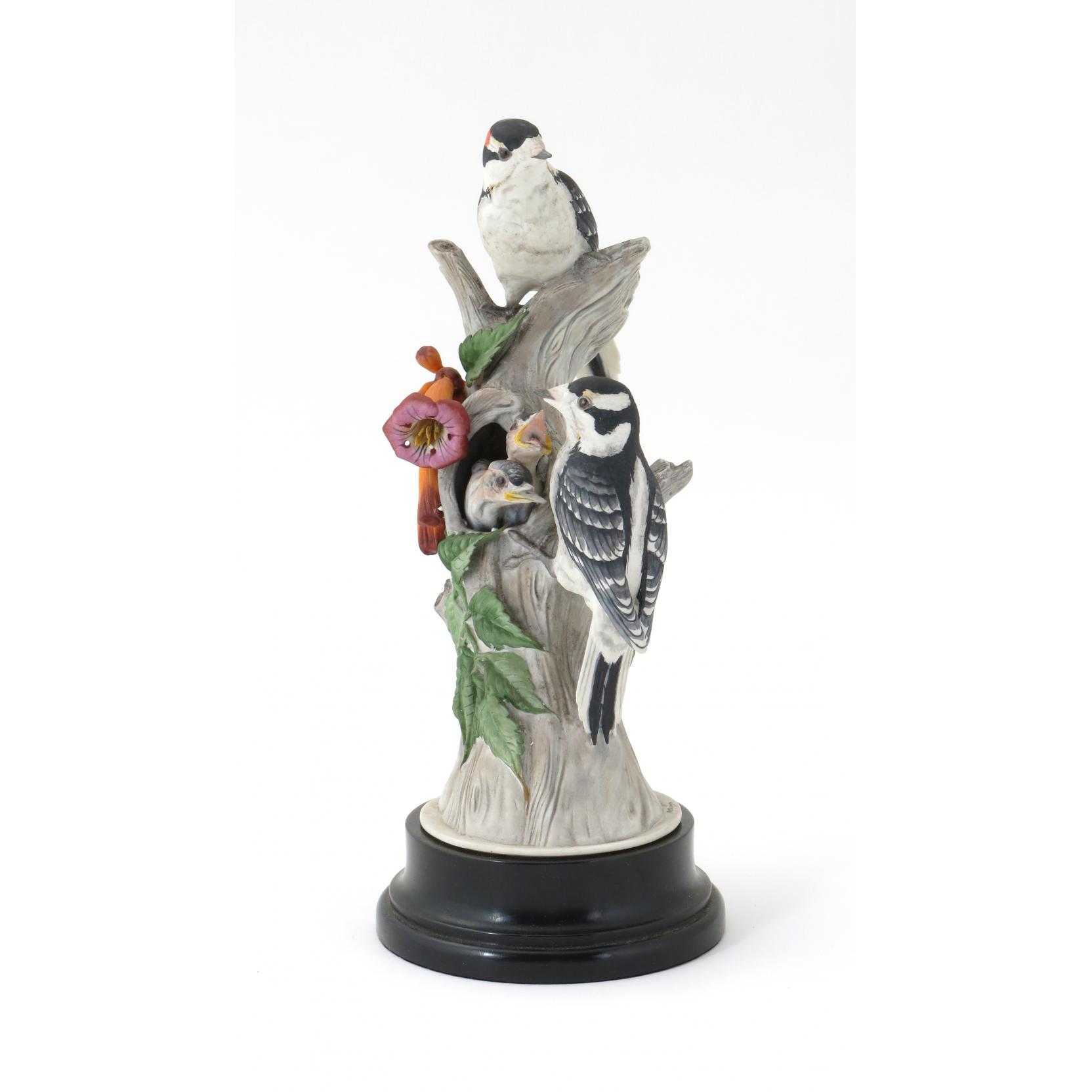 Appraisal: Boehm Porcelain Downy Woodpecker Double Figural signed on the porcelain