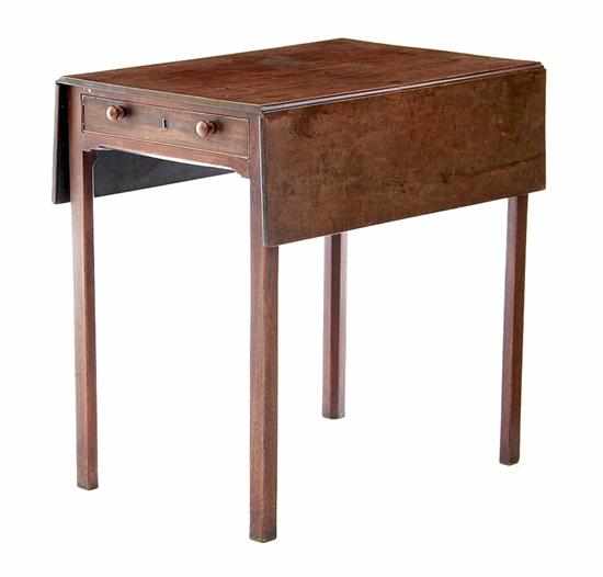 Appraisal: George III mahogany Pembroke table late th century rectangular top