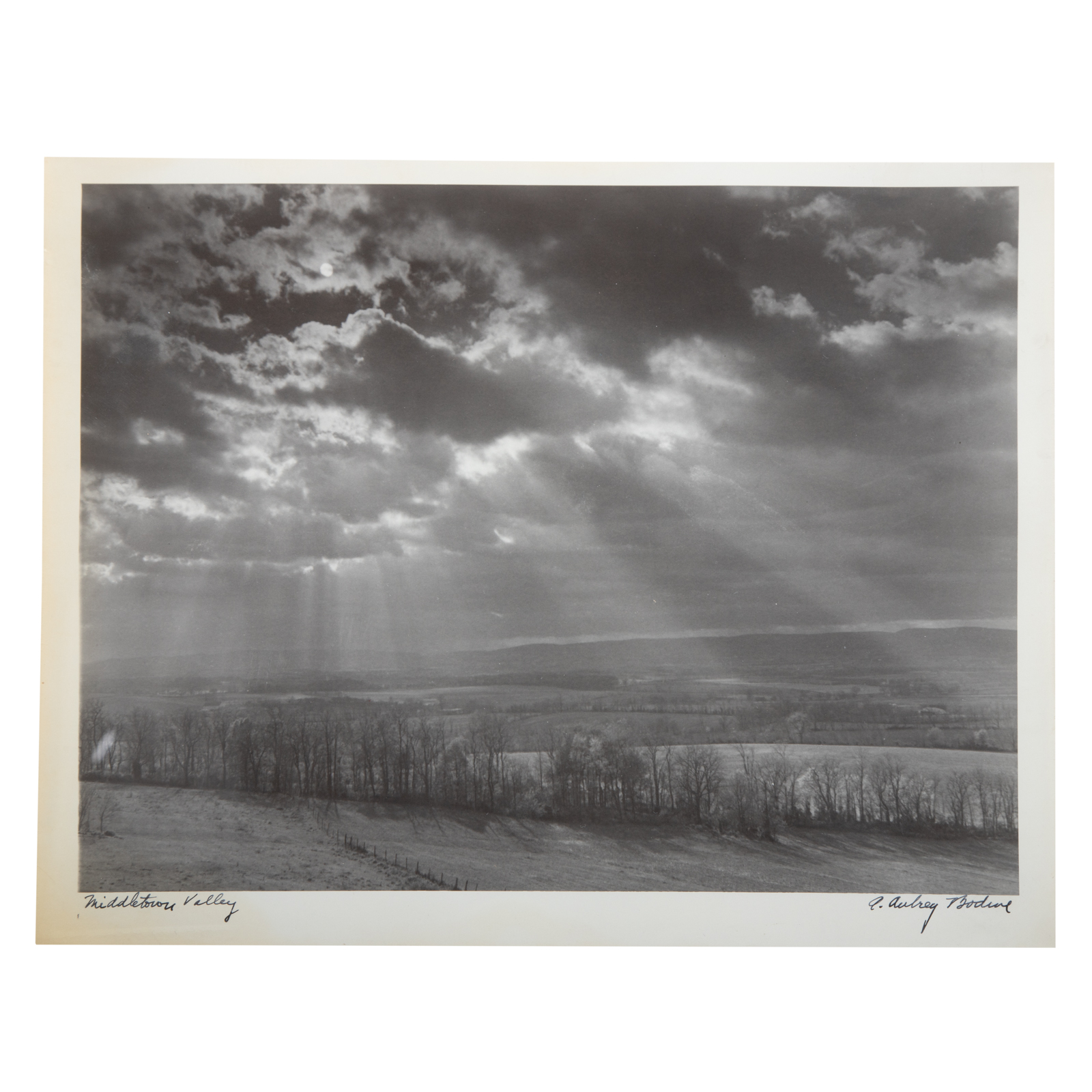 Appraisal: A AUBREY BODINE MIDDLETOWN VALLEY PHOTO American - Gelatin silver