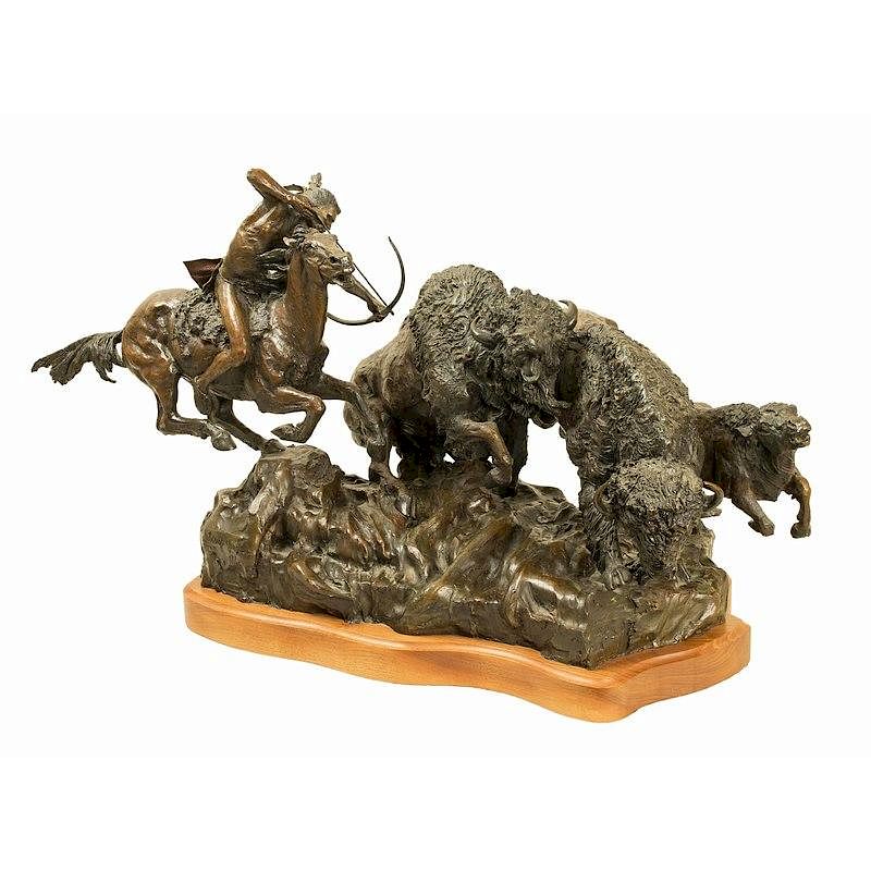 Appraisal: Lorenzo Ghiglieri Bronze Need For Buffalo Lorenzo Ghiglieri b bronze