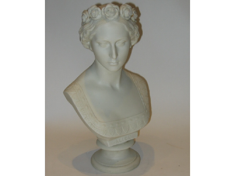 Appraisal: COPELAND PARIAN BUST OF 'ALICE' Wearing a crown of roses