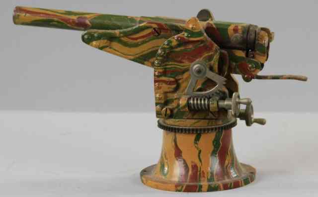 Appraisal: MARKLIN CAMOUFLAGED ANTI-AIRCRAFT GUN Cast iron nicely detailed paint scheme