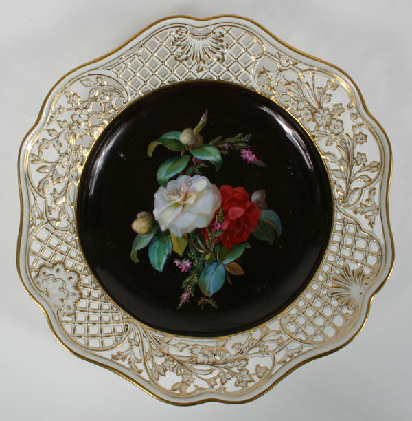 Appraisal: Meissen porcelain plate with central hand painted floral design and