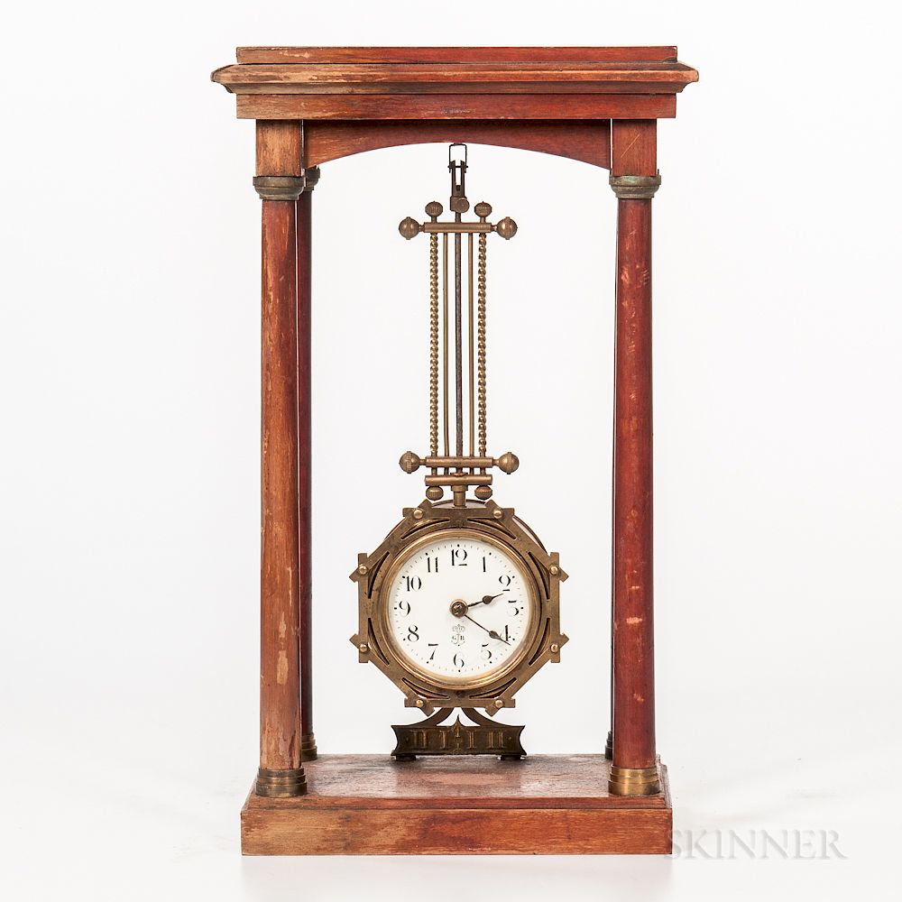 Appraisal: Gustav Becker Mystery Clock Gustav Becker Mystery Clock Germany mahogany