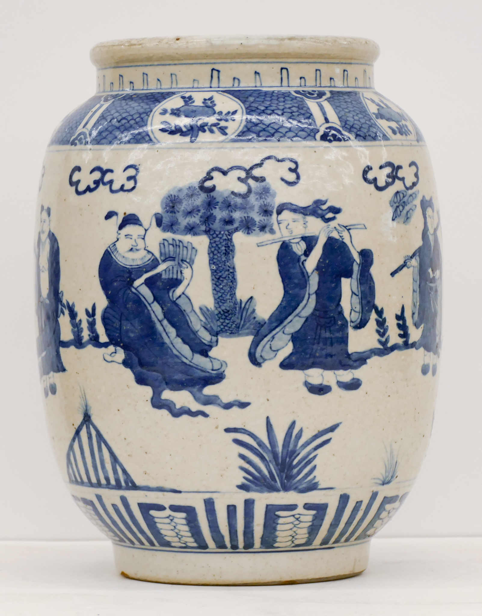 Appraisal: Old Asian Blue and White Porcelain Jar '' - Two