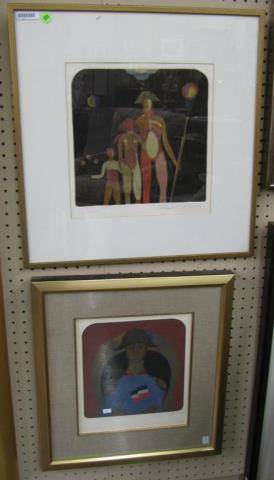 Appraisal: Andre Gennadiev Russian - two color etchings both depicting surrealist