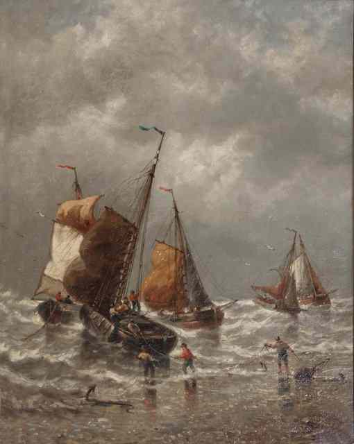 Appraisal: AUGUSTE MUSIN - - 'Bouvrasque de Nord West' signed oils