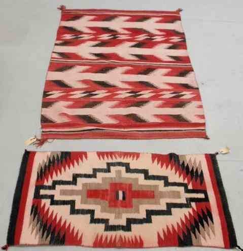 Appraisal: Two Navajo Indian rugs As found x and x