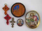 Appraisal: A mixed lot of Russian items being an enamel icon