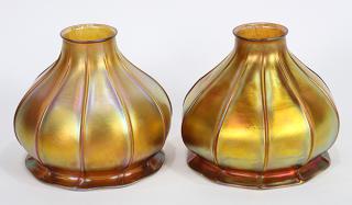 Appraisal: lot of Quezal art glass shades each having a bell