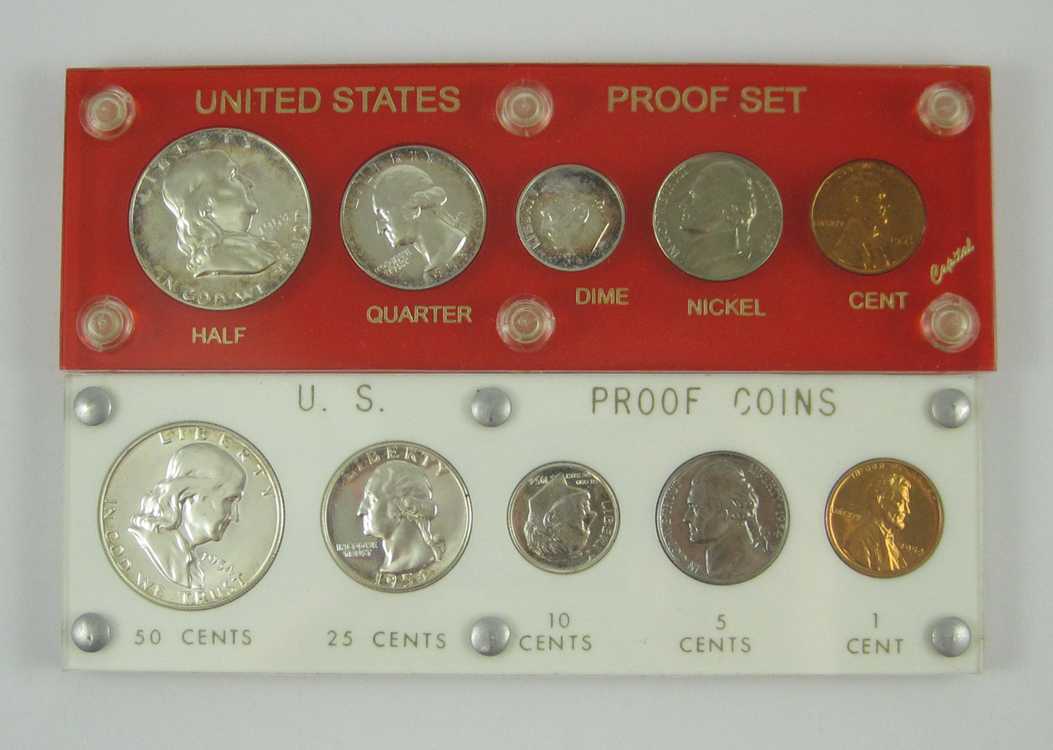 Appraisal: TWO U S PROOF COIN SETS each featuring five coins