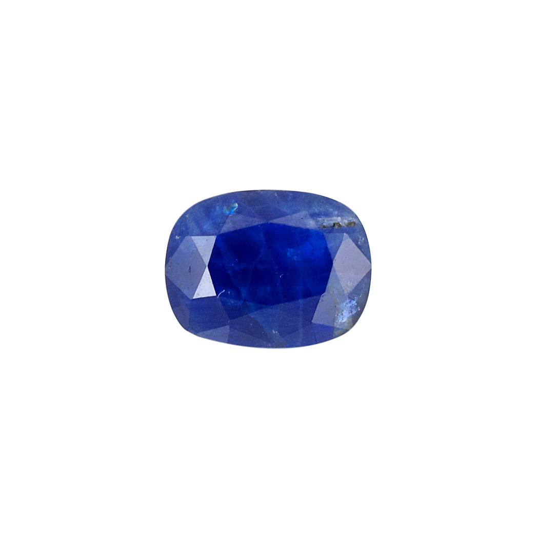 Appraisal: Unmounted Sapphire One cushion-shaped sapphire ap cts