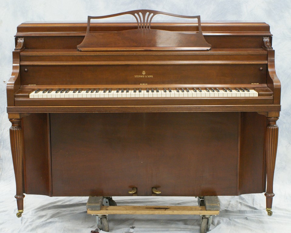 Appraisal: Steinway Sons Upright Mahogany Piano with reeded legs SN c