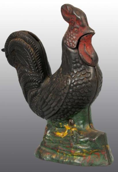 Appraisal: Cast Iron Rooster Mechanical Bank Description Manufactured by Kyser and