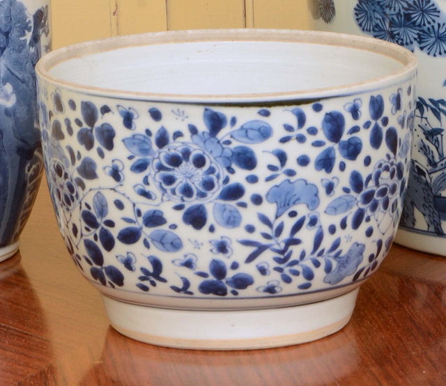 Appraisal: A CHINESE KANGXI BLUE AND WHITE BOWL decorated with flowers